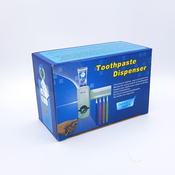 Wall Mounted Toothpaste Dispenser with 5 Brush Holder