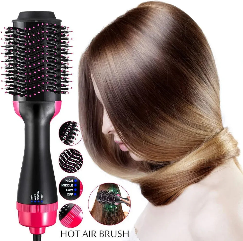 3-in-1 Hot Air Brush – Hair Dryer, Straightener & Curler
