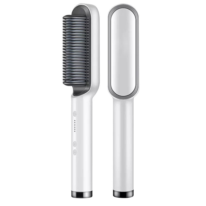HQT-909B 2-in-1 Hair Straightener & Curler Brush