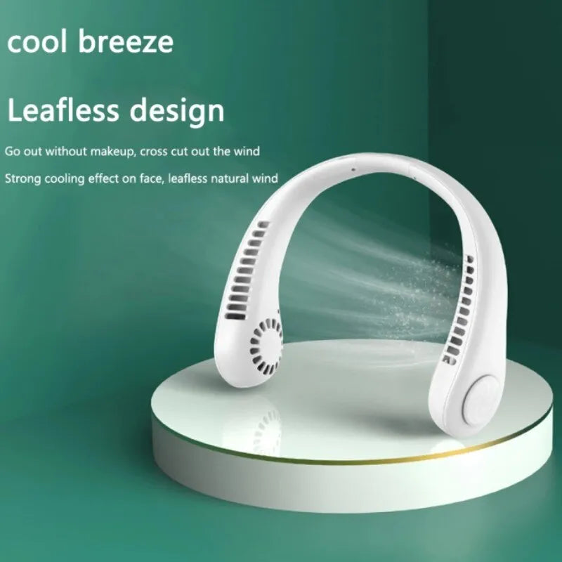 Portable Hanging Neck Fan – USB Rechargeable