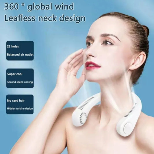 Portable Hanging Neck Fan – USB Rechargeable