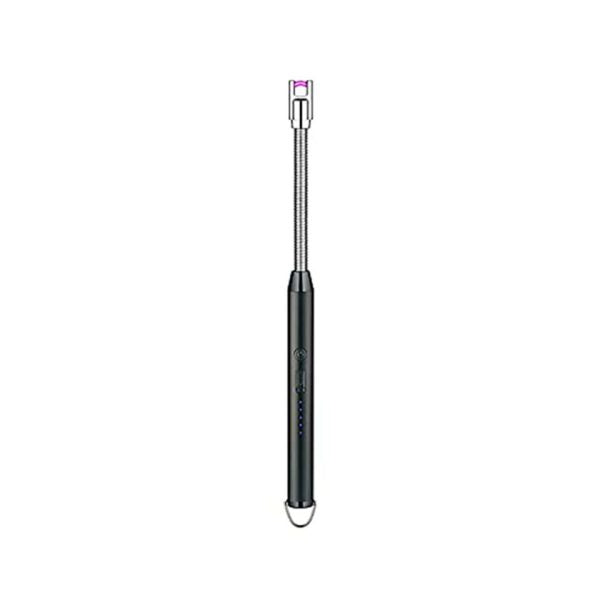 USB Rechargeable Arc Lighter – Flameless Windproof Plasma Lighter with LED Battery Display & 360° Rotating Neck (Random Color)