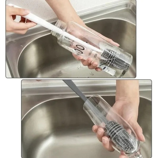 Silicone Bottle Cleaning Brush with Long Handle