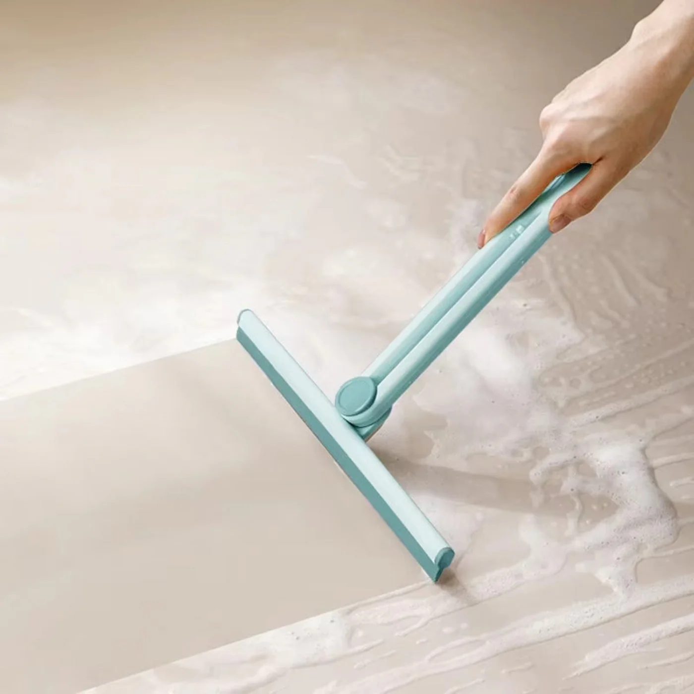 360° Rotating Foldable Silicone Squeegee – Multi-Surface Window, Mirror & Glass Cleaning Tool