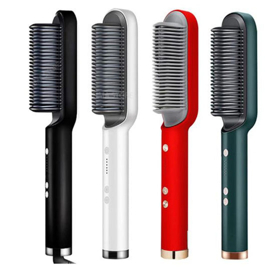 HQT-909B 2-in-1 Hair Straightener & Curler Brush