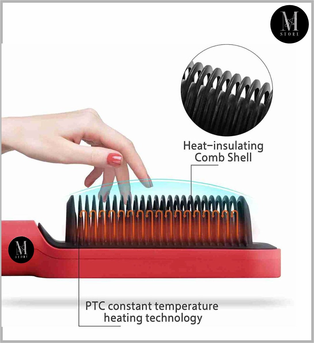 HQT-909B 2-in-1 Hair Straightener & Curler Brush