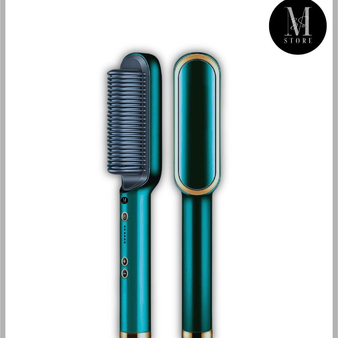 HQT-909B 2-in-1 Hair Straightener & Curler Brush
