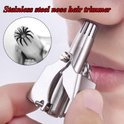 Mini Portable Stainless Steel Nose Hair Trimmer – Manual Precision Grooming Tool for Safe & Easy Trimming