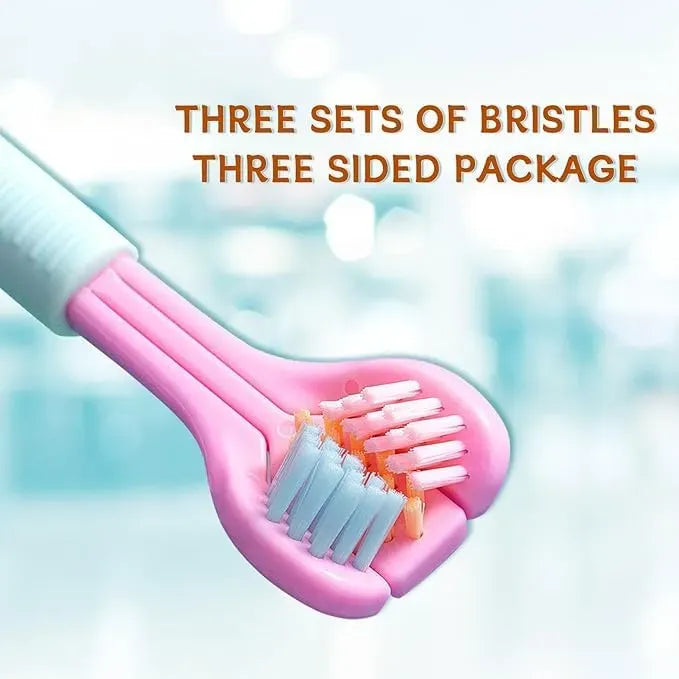 Three-Sided Ultra Soft Bristle Toothbrush – 360° Deep Cleaning Oral Care Brush for Adults & Kids (Pack of 2)