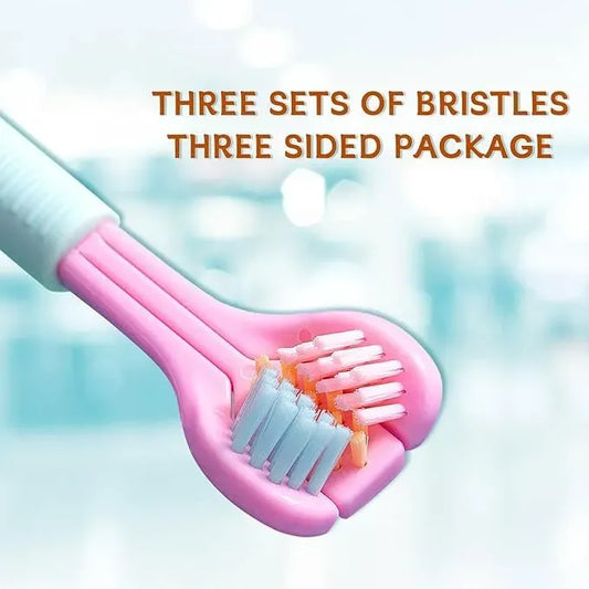 Three-Sided Ultra Soft Bristle Toothbrush – 360° Deep Cleaning Oral Care Brush for Adults & Kids (Pack of 2)