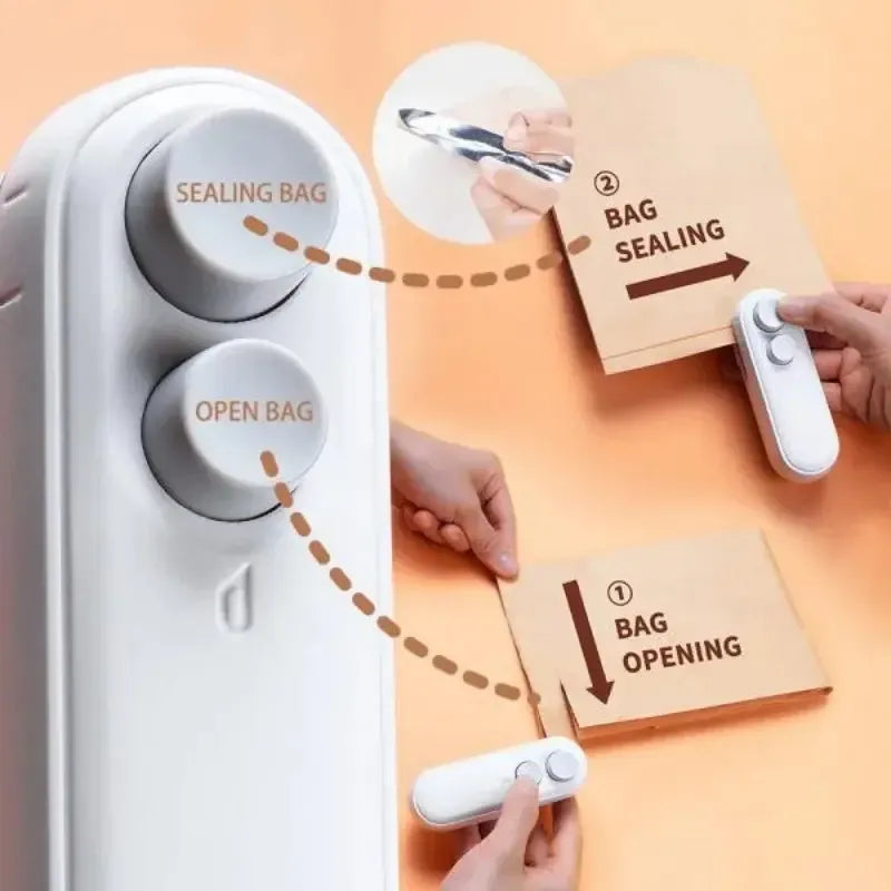Portable Rechargeable Mini Bag Sealer – Handheld Heat Sealing Machine for Food Storage & Plastic Bags