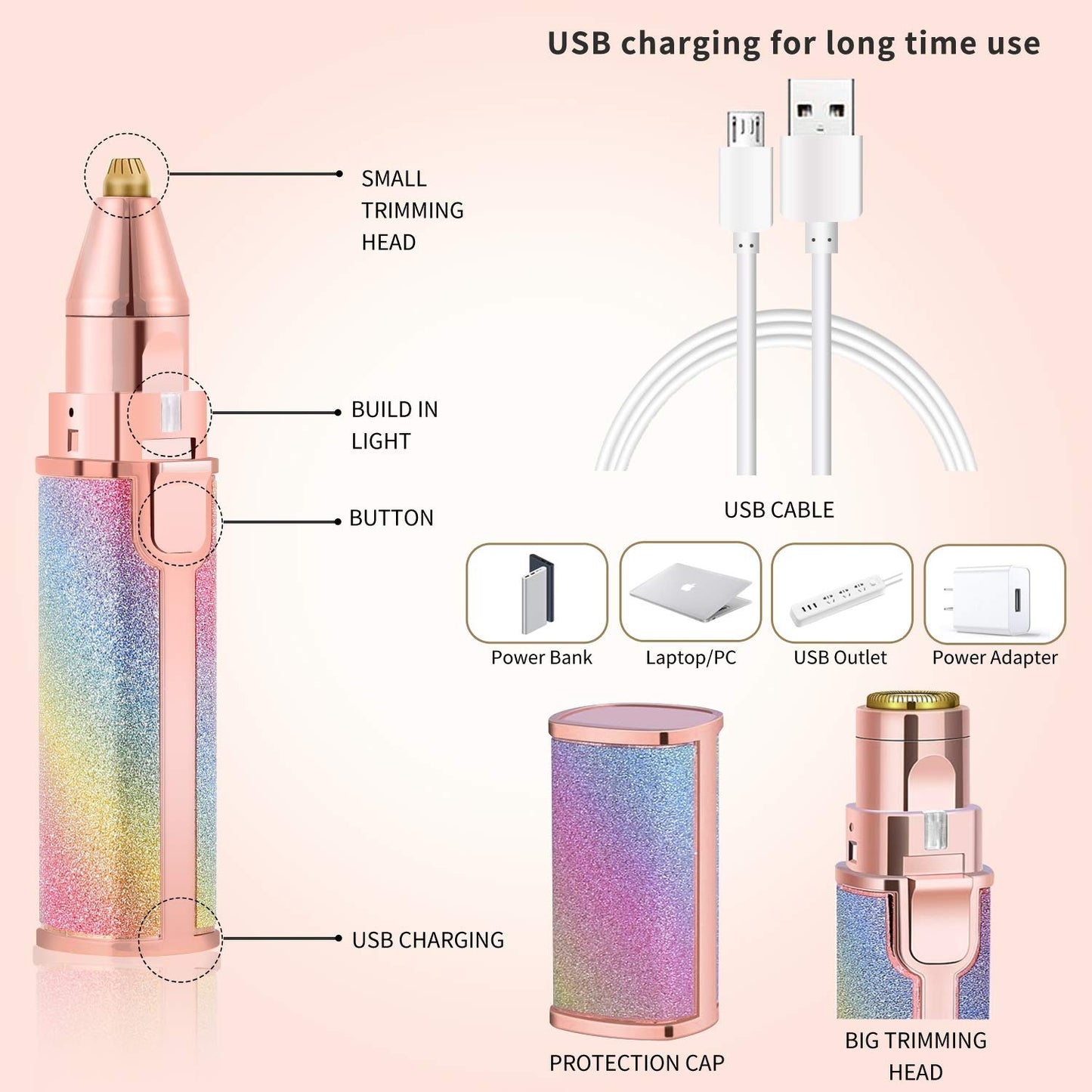 Flawless 2-in-1 Eyebrow Trimmer – USB Rechargeable
