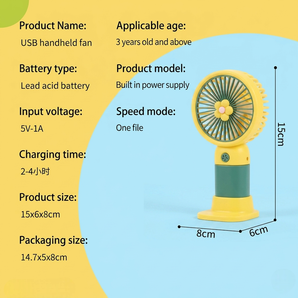 Portable Mini Rechargeable Fan with Desktop Stand