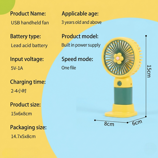 Portable Mini Rechargeable Fan with Desktop Stand